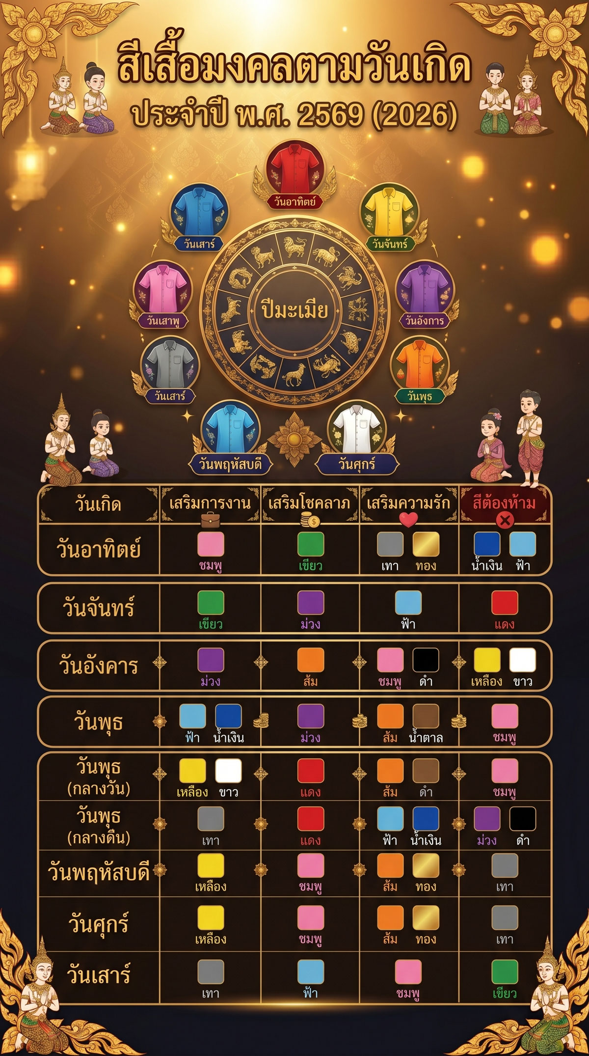 สีเสื้อมงคล